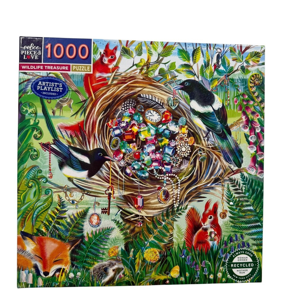 eeBoo Piece & Love Wildlife Treasure 1000 Piece Puzzle Asta Barrington UNCOUNTED